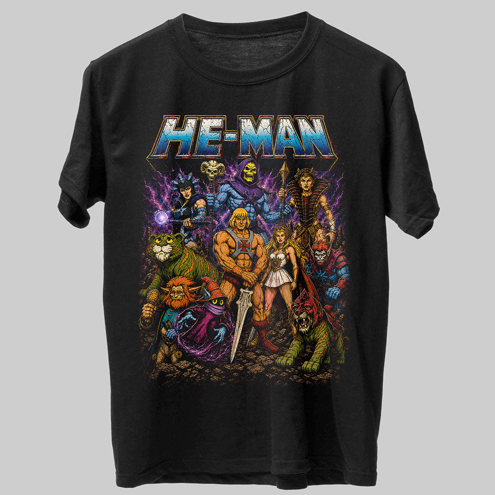 He-Man 80s Cartoon Graphic Black Unisex T-Shirt