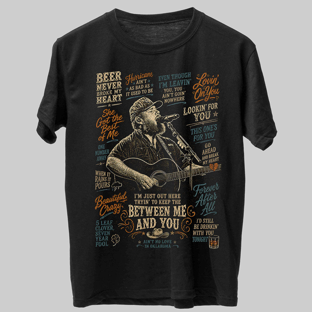 Luke Combs Country Music Graphic Black Unisex T-Shirt