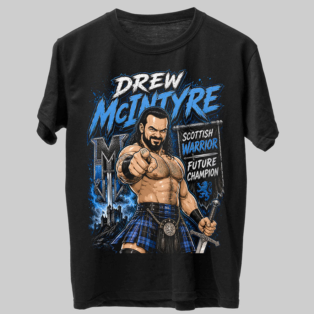 Drew McIntyre Scottish Warrior WWE Wrestling Black Unisex T-Shirt
