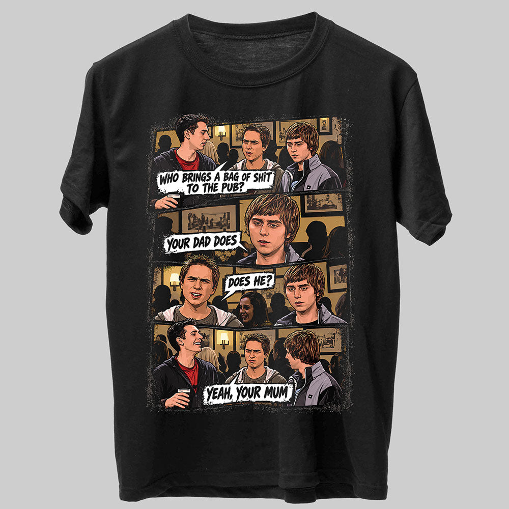 The Inbetweeners Comic Funny Graphic Black Unisex T-Shirt