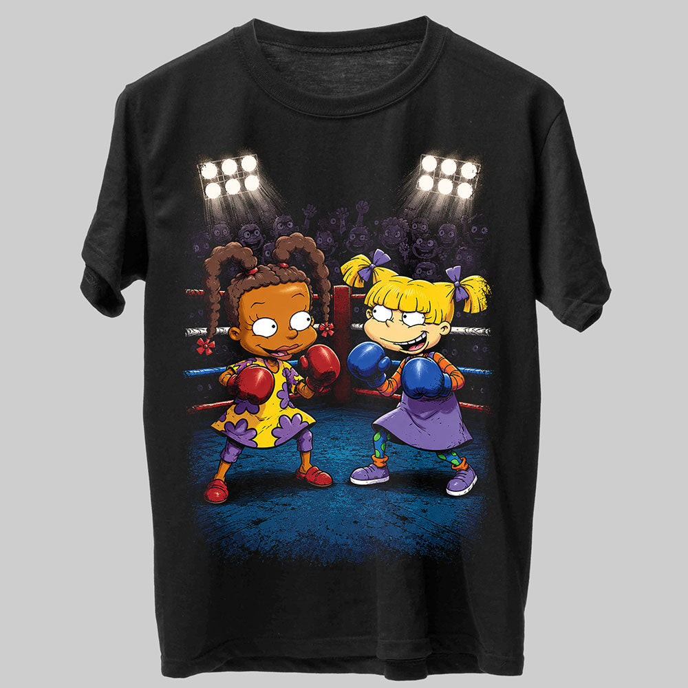 Rugrats Susie vs Angelica Nickelodeon 90s Cartoon Graphic Black Unisex T-Shirt