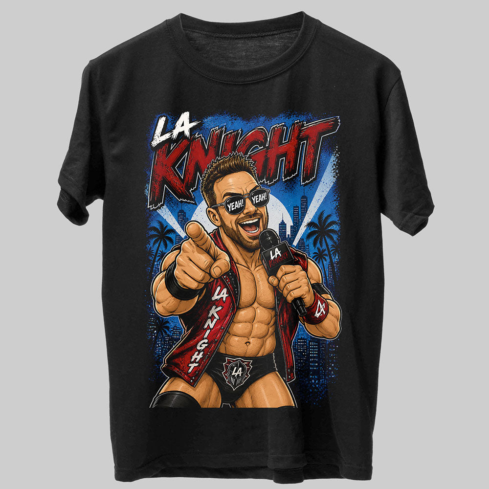 LA Knight Yeah! WWE Wrestling Black Unisex T-Shirt