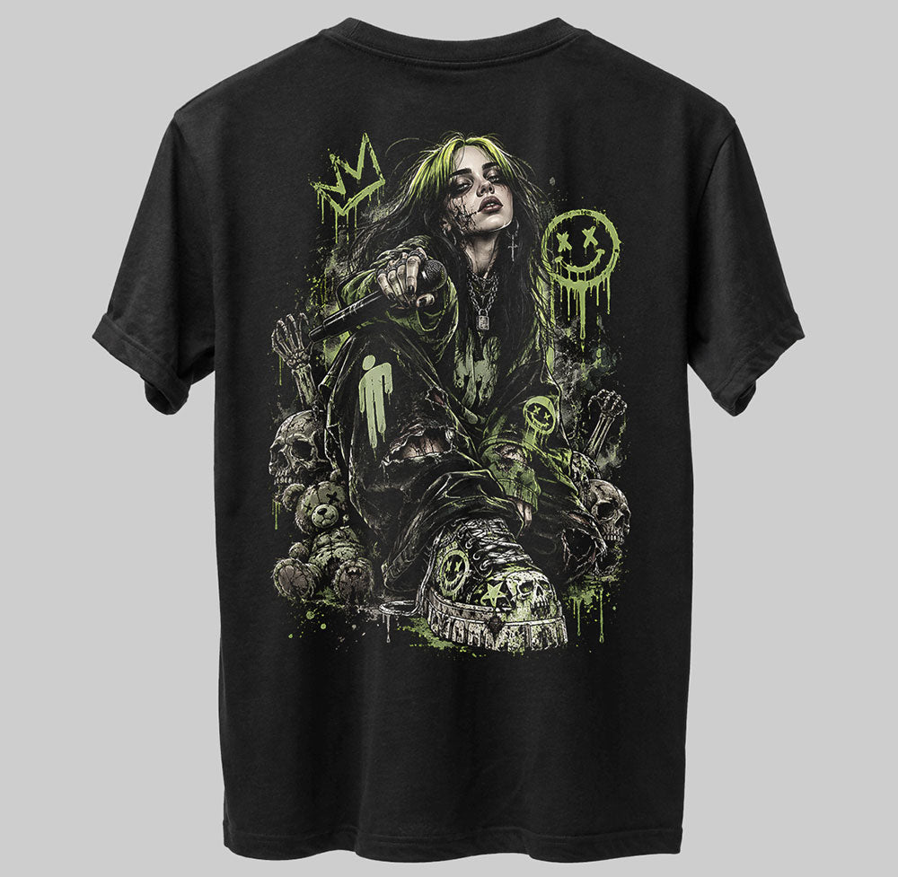 Billie Eilish Inspired Zombie Style Graphic Black Unisex T-Shirt