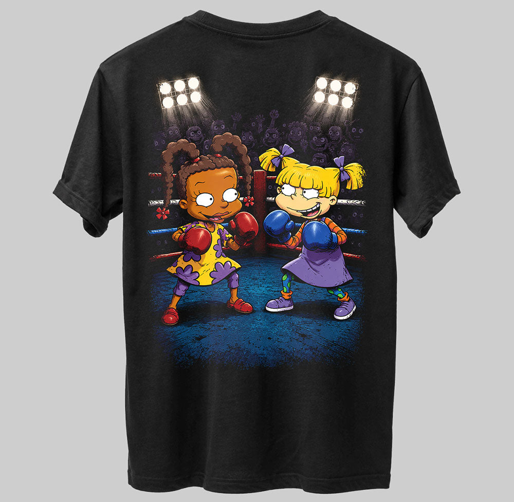Rugrats Susie vs Angelica Nickelodeon 90s Cartoon Graphic Black Unisex T-Shirt