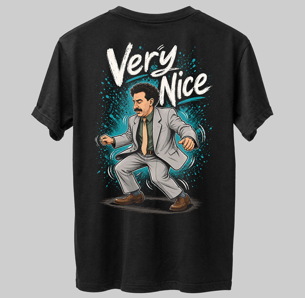 Borat Very Nice Funny Graphic Black Unisex T-Shirt