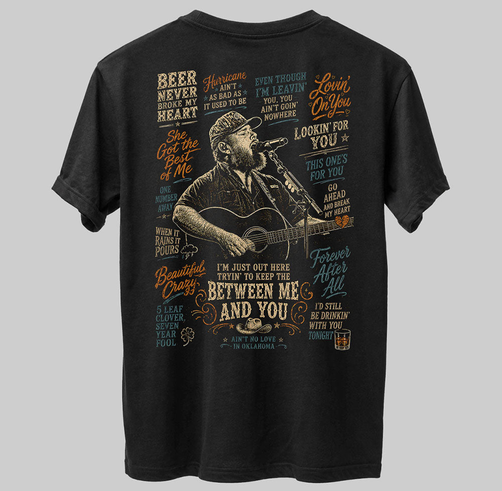 Luke Combs Country Music Graphic Black Unisex T-Shirt