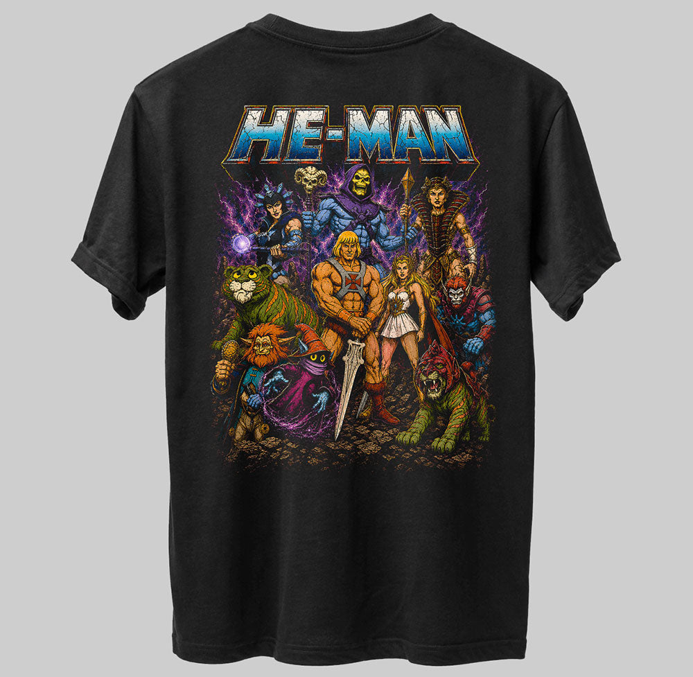 He-Man 80s Cartoon Graphic Black Unisex T-Shirt