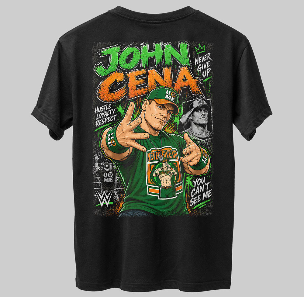 John Cena Never Give Up WWE Wrestling Black Unisex T-Shirt