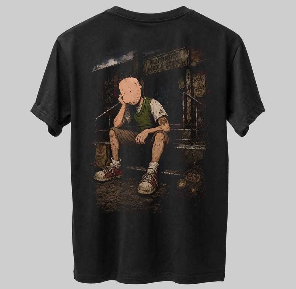 Doug Funnie Nickelodeon 90s Cartoon Graphic Black Unisex T-Shirt