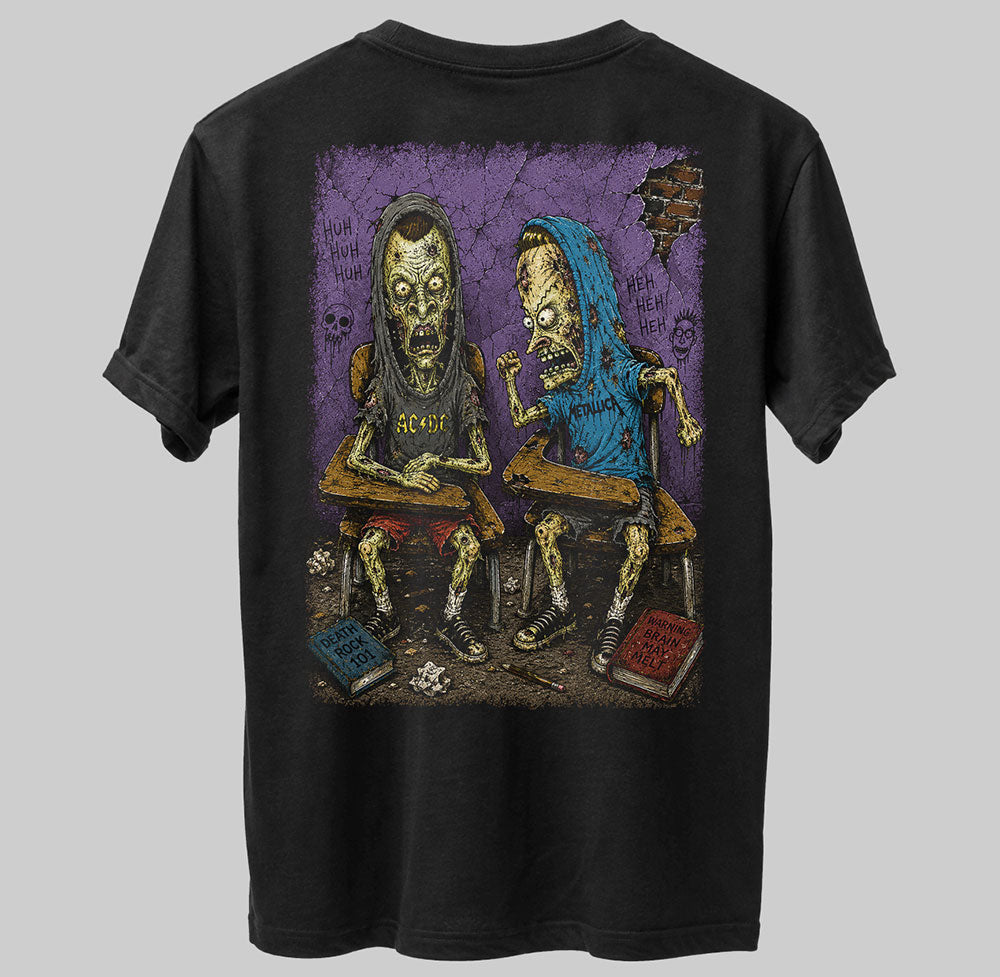Beavis and Butt-Head Zombie 90s Funny Cartoon Graphic Black Unisex T-Shirt