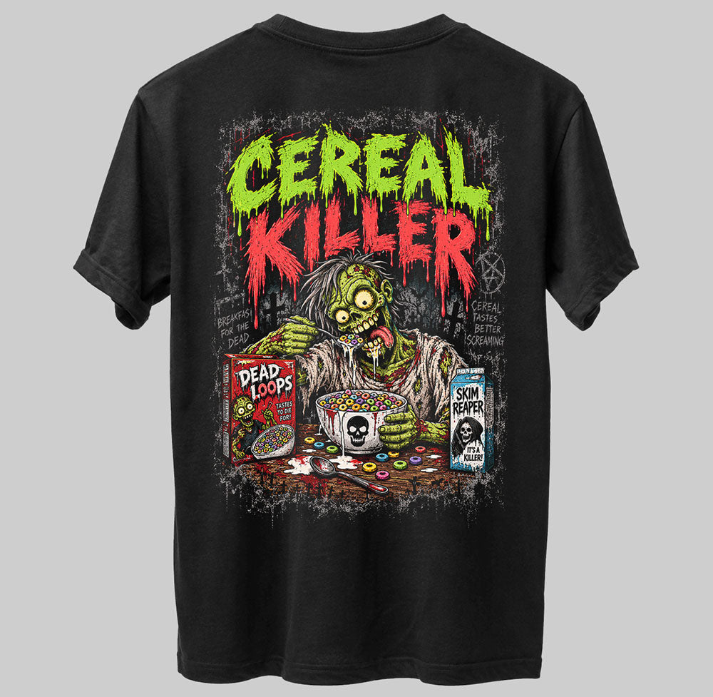 Cereal Killer Funny Graphic Black Unisex T-Shirt