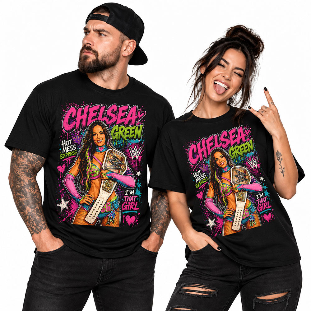 Chelsea Green Hot Mess WWE Wrestling Black Unisex T-Shirt