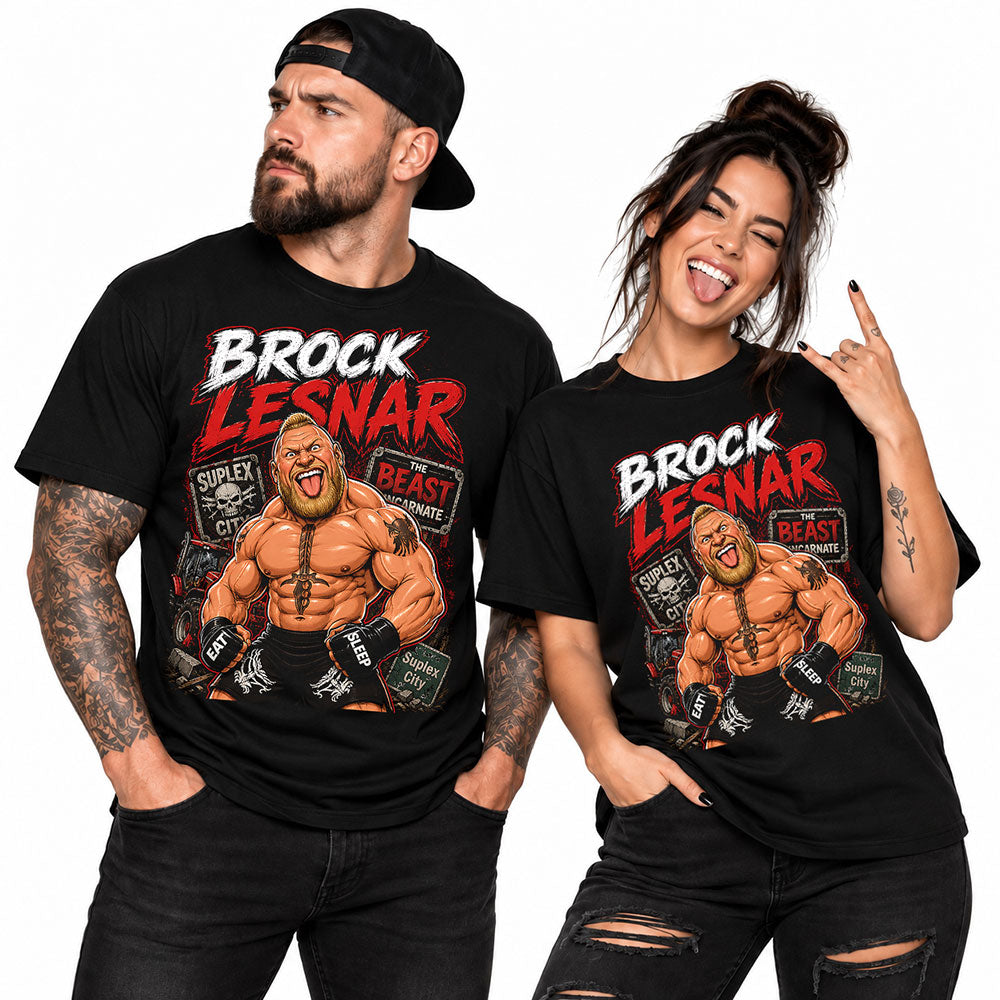 Brock Lesnar The Beast Incarnate WWE Wrestling Black Unisex T-Shirt