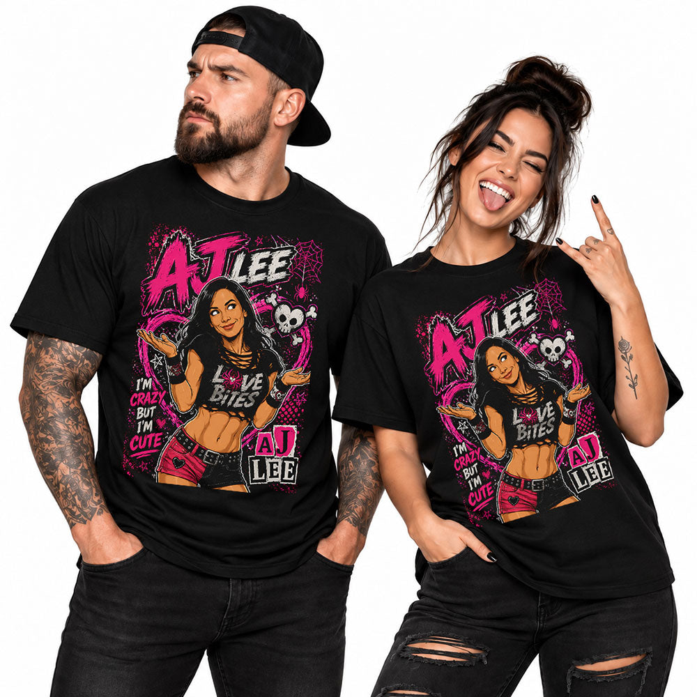 AJ Lee The Black Widow WWE Wrestling Black Unisex T-Shirt