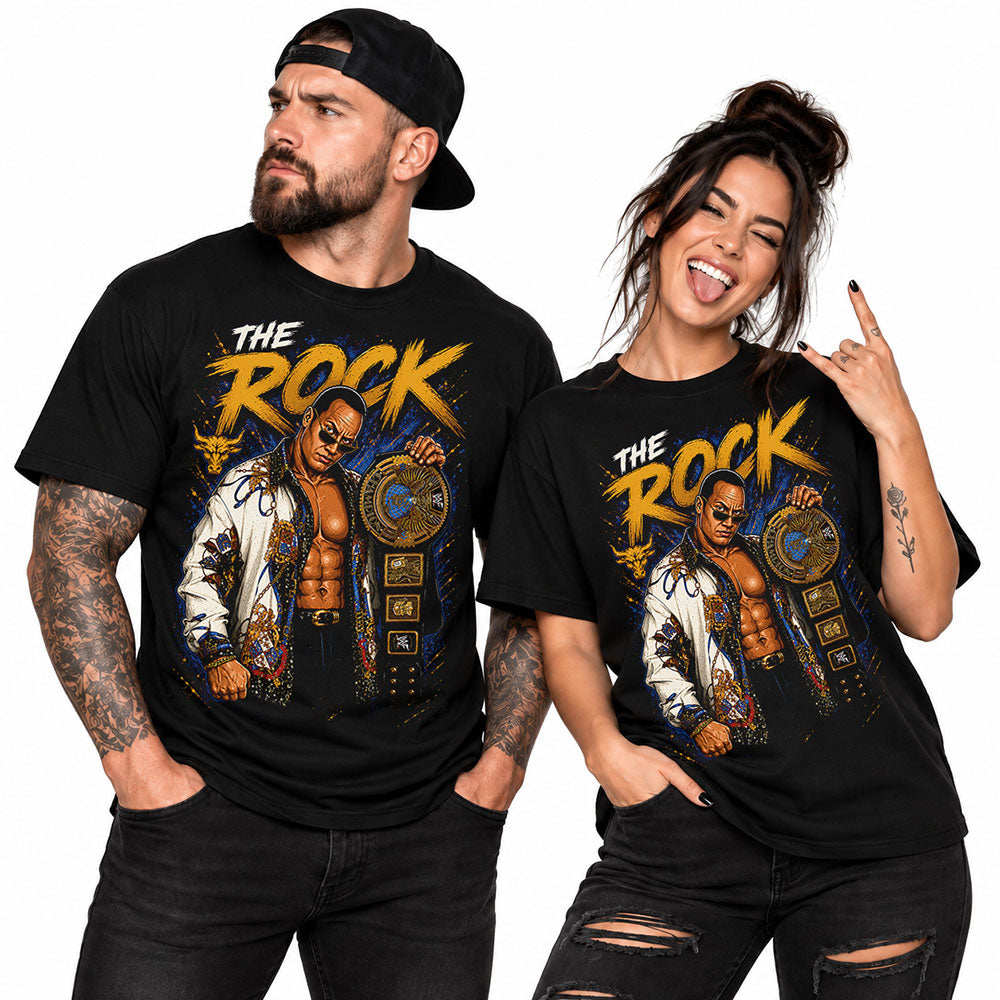 The Rock Hall Of Fame WWE Wrestling Black Unisex T-Shirt