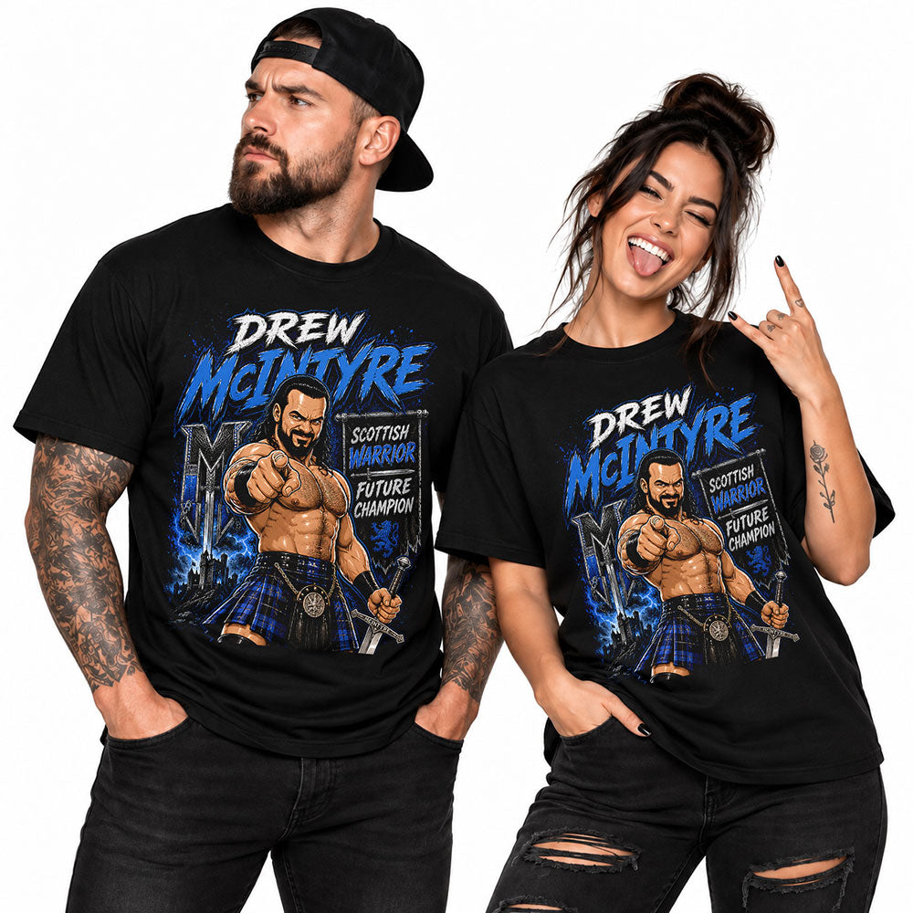 Drew McIntyre Scottish Warrior WWE Wrestling Black Unisex T-Shirt