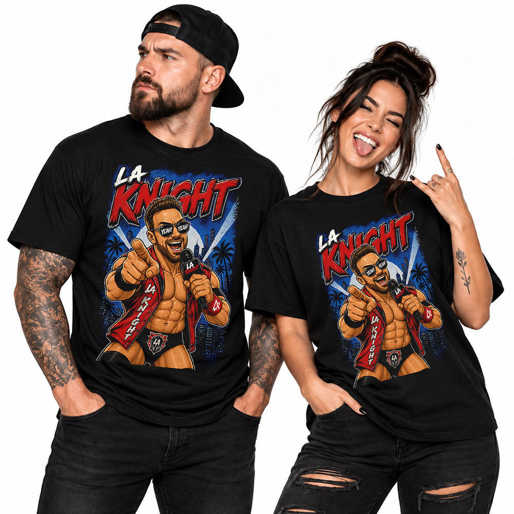 LA Knight Yeah! WWE Wrestling Black Unisex T-Shirt